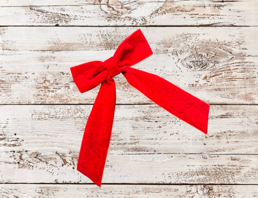 Red Velvet Long-Tail Bow