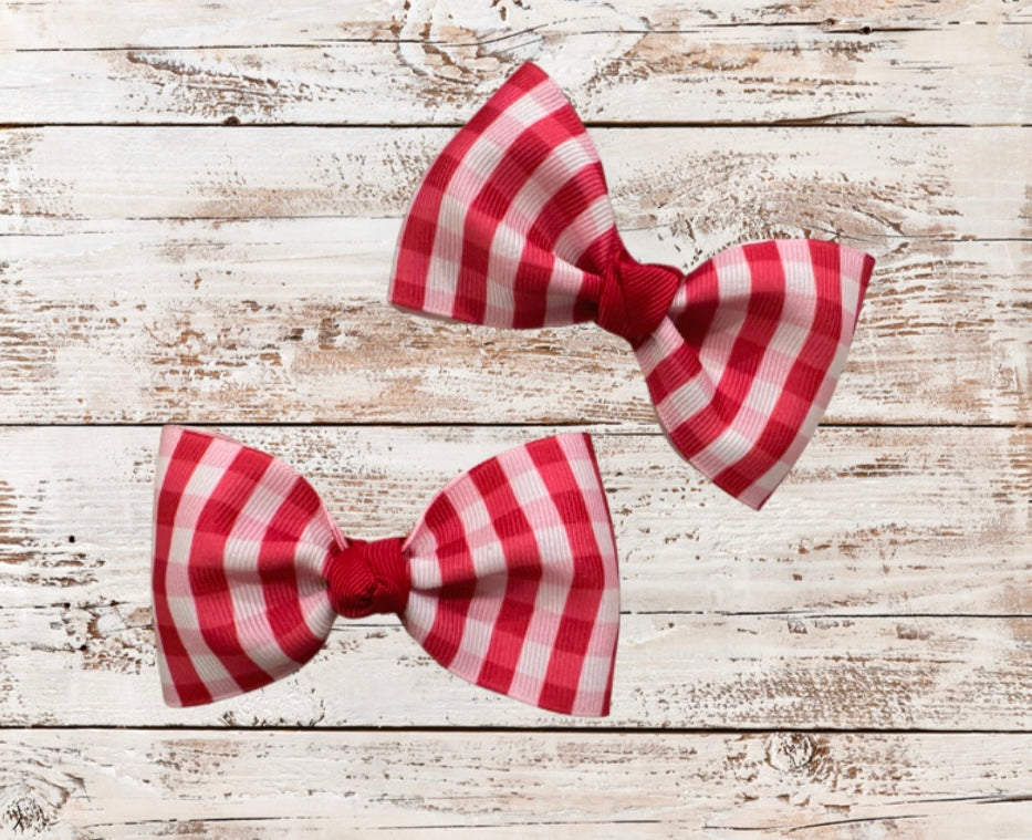 Red Gingham Pigtail Set
